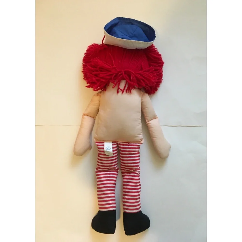 Hasbro Cloth Raggedy-Style Doll with Red Yarn Hair and Blue Pants